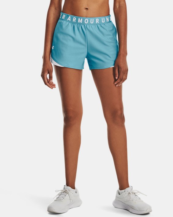 女士UA Play Up Shorts 3.0短褲 in Blue image number 0